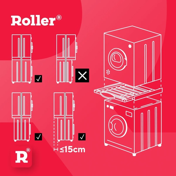 ROLLER 00868 με Απλώστρα Λευκό Κιτ Σύνδεσης Πλυντηρίου - Στεγνωτηρίου image 7