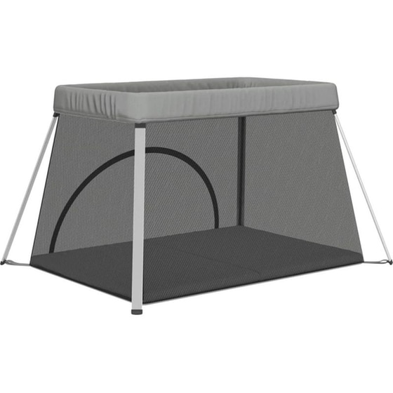 Παρκοκρέβατο VidaXL με Στρώμα Γκρι image 4