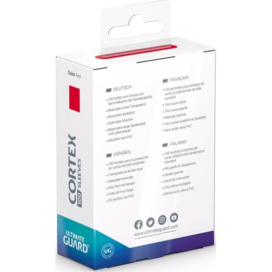 Ultimate Guard Cortex Card Sleeves Standard Size - Red (100 Sleeves) image 1