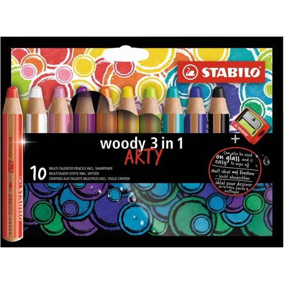 Ξυλομπογιές Stabilo Κραγιόν Arty Woody 880 10 Τεμάχια + Ξύστρα image 0