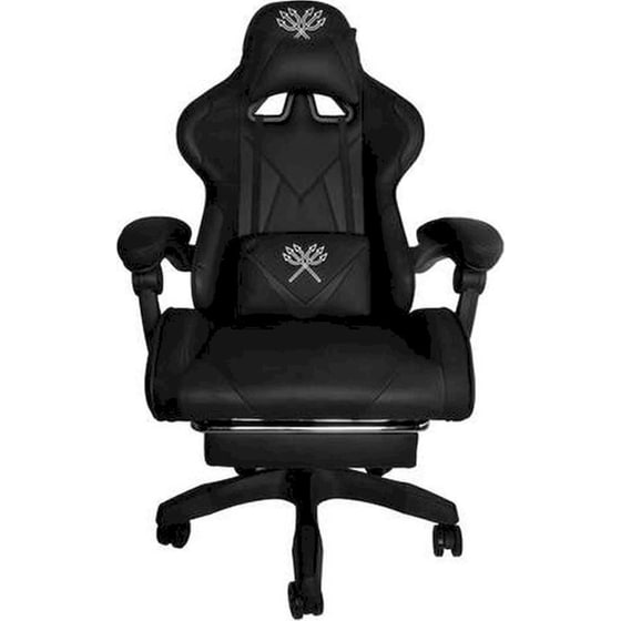 Καρέκλα Gaming Malatec 24243 με Υποπόδιο από Οικολογικό Δέρμα - Μαύρη image 0