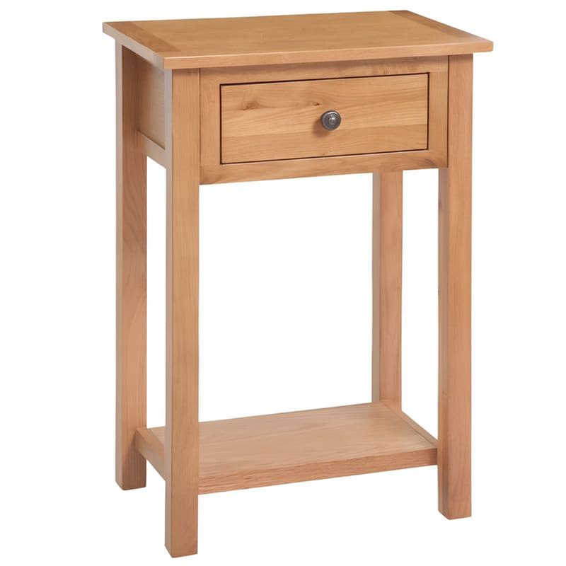 Κομοδίνο Vidaxl Από Μασίφ Ξύλο Δρυός 50x32x75 cm - Καφέ