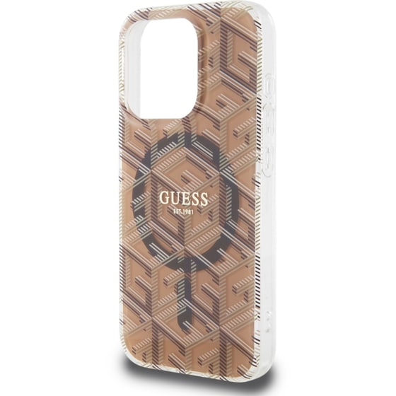 Guess “gcube Stripes Collection” Magsafe Hard Case Θήκη Προστασίας Από Σκληρό Πλαστικό – Iphone 15 Pro Max (καφέ – Guhmp15xhgcustgw) image 5