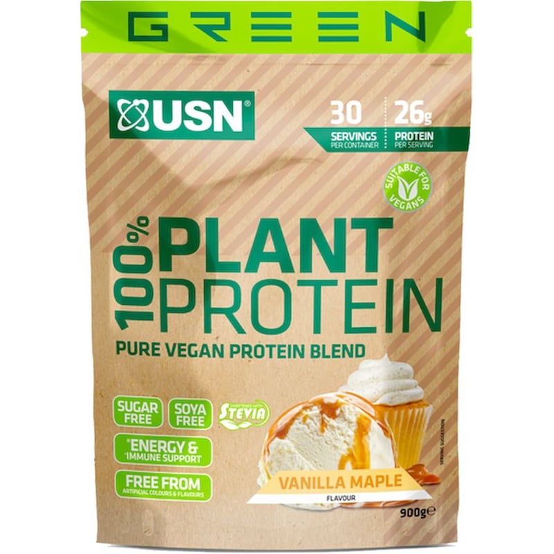 USN Πρωτεΐνη USN 100% Plant Protein 26gr Βανίλια/ Σιρόπι Σφένδαμου - 900gr