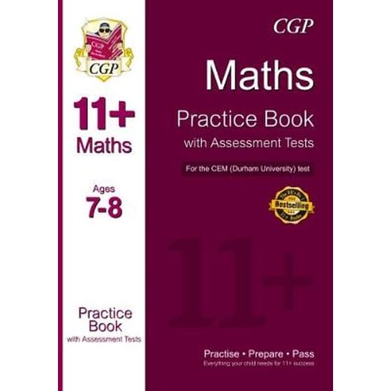 11+ Maths Practice Book with Assessment Tests (Ages 7-8) for the CEM Test image 0