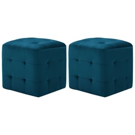 Κομοδίνο Vidaxl Από Βελούδινο Ύφασμα 2τμχ 30x30x30 cm - Μπλε