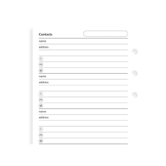 Filofax Ανταλλακτικό Personal Name/tel image 0