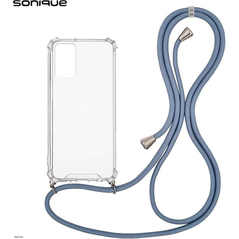 Θήκη Xiaomi Poco M5s/Redmi Note 10/Redmi Note 10s - Sonique Armor Με Κορδόνι Μπλε Γκρι - Clear