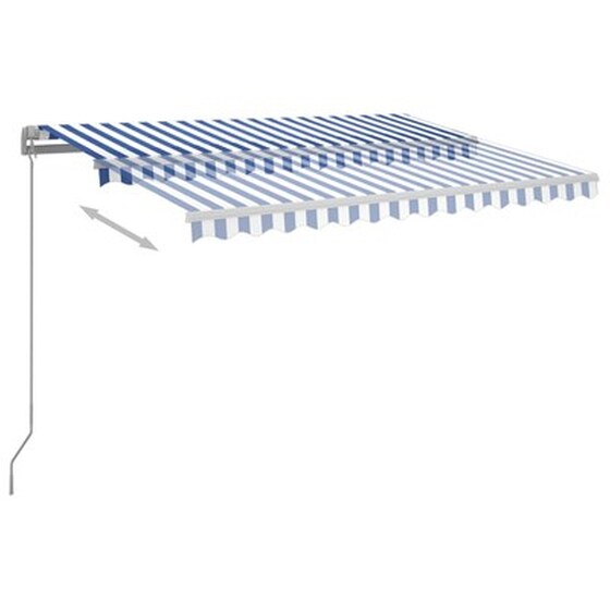 Τέντα Vidaxl Συρόμενη Χειροκίνητη με LED 300x250cm - Λευκό/Μπλε image 3