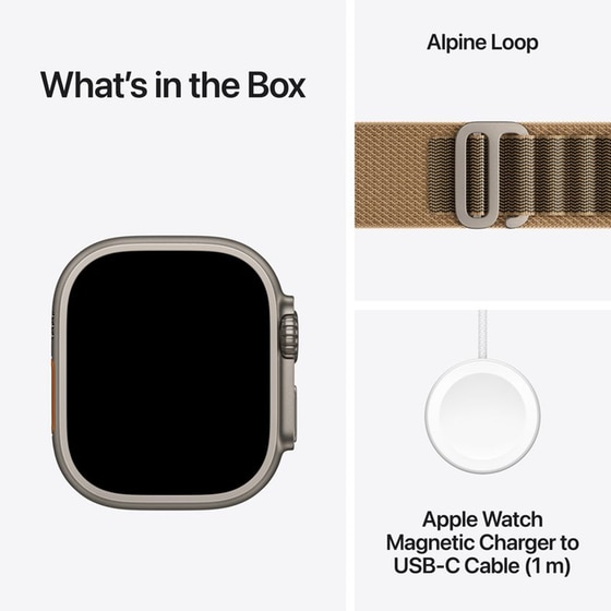 Apple Watch Ultra 4 GPS + Cellular 49mm Natural Titanium Case with Desert Alpine Loop - S image 6