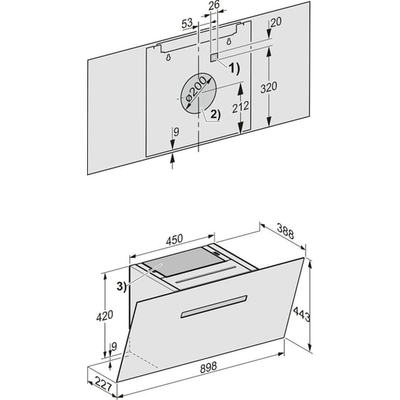 MIELE DAH 1950 Active Μαύρο obsidian 89.8 cm Μαύρο Απορροφητήρας Καμινάδα - Τζάκι image 5