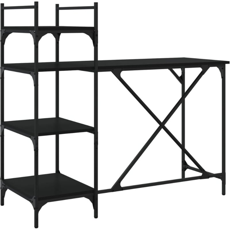 Γραφείο Υπολογιστή VidaXL με Ράφια 120x47x109 cm - Μαύρο