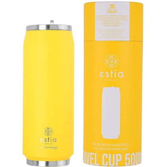 Παγούρι Θερμός Estia Home Art Save The Aegean Pineapple Yellow 500 ml image 0