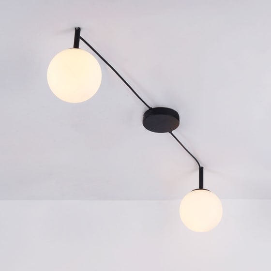 Φωτιστικό Οροφής Aca Decor Tiramolla E14 Μεταλλικό 15cm - Μαύρο/Μπεζ image 1