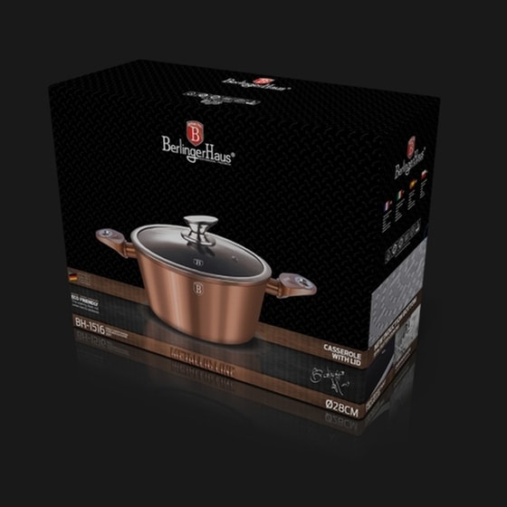 Κατσαρόλα BERLINGER HAUS BH1516N 28 cm 6.1 L Rose Gold image 2