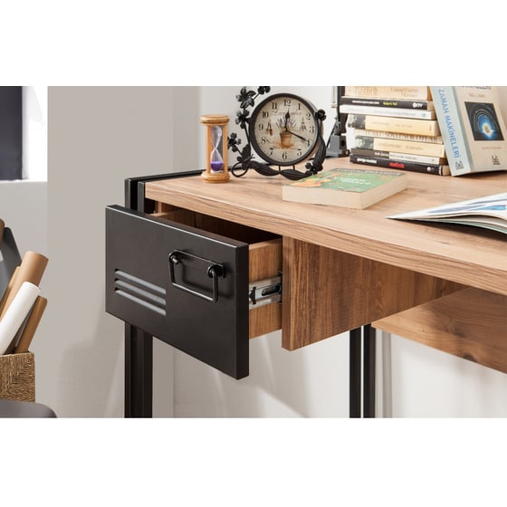 Γραφείο Μελέτης 24Mall Mondo Atlantic Pine από Μοριοσανίδα 139x60x75 cm - Μαύρο/Καφέ image 3