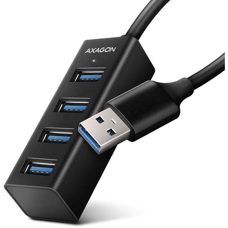 Axagon HUE-M1A USB Hub 4 σε 1 USB-A - Μαύρο