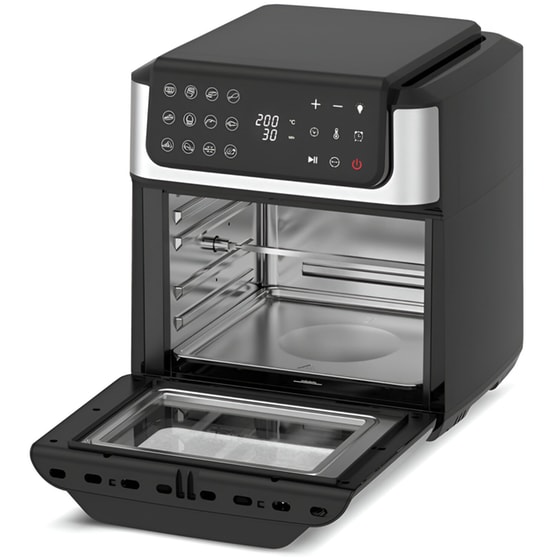 TURBOTRONIC TT-AFO12W με Πόρτα 1800 W 12 L Ασημί Φριτέζα - Φουρνάκι Αέρος image 1