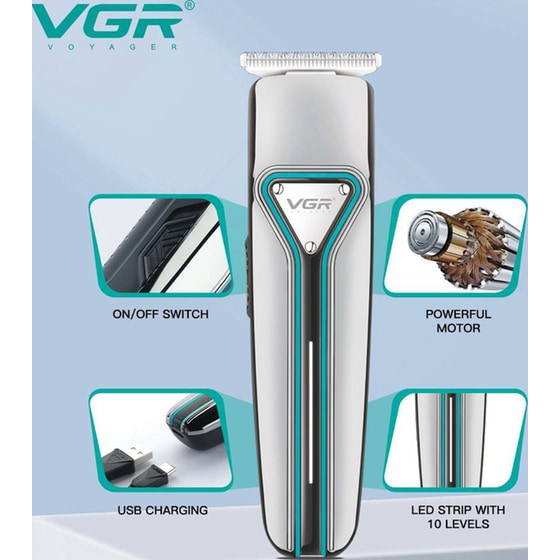Κουρευτική Μηχανή VGR V-008 PROFESSIONAL Ασημί image 2