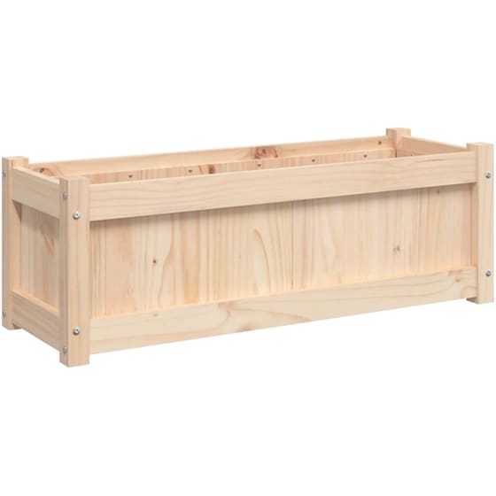 Ζαρντινιέρα VidaXL από Μασίφ Ξύλο Πεύκου 90x31cm - Μπεζ image 5