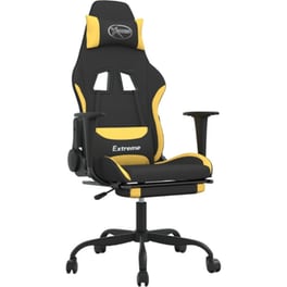 Καρέκλα Gaming VIDAXL Καρέκλα με Υποπόδιο από Ύφασμα - Μαύρη