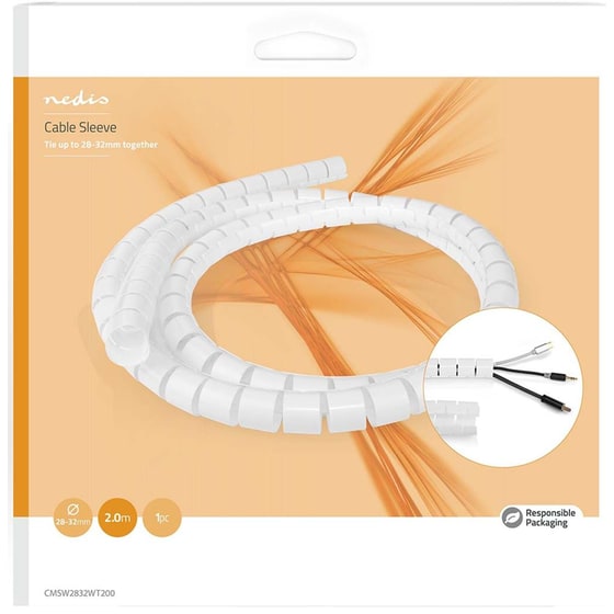 Διαχειριστής Καλωδίων Nedis Spiral Sleeve CMSW2832WT200 - Λευκό image 6