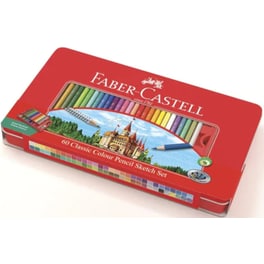 Ξυλομπογιές Faber Castell Μεταλλική Κασετίνα 60 Τεμάχια