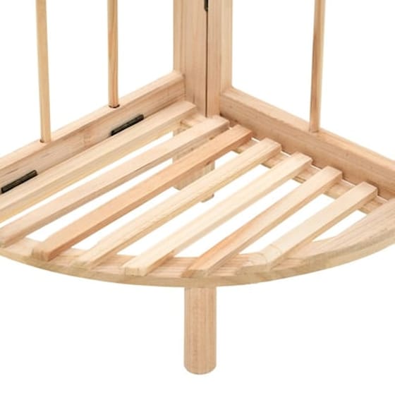 Ραφιέρα Γωνιακή VidaXLαπό Ξύλο Κέδρου 27x27x110 cm - Μπεζ image 4
