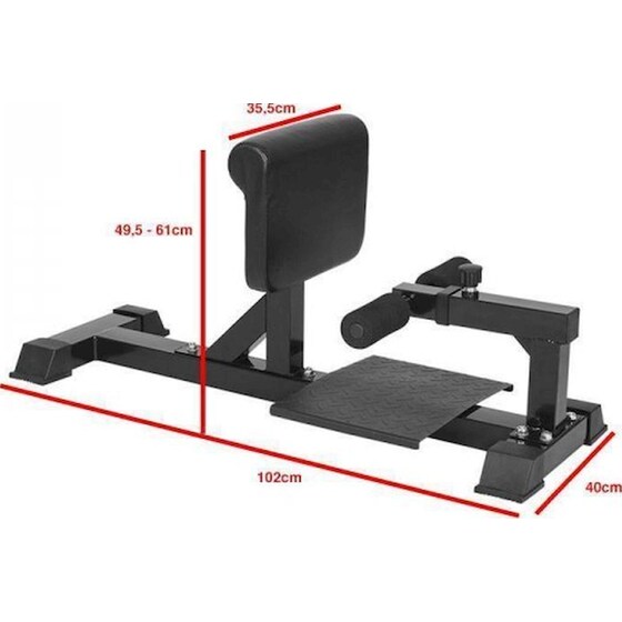 Ρυθμιζόμενος Πάγκος Γυμναστικής Sissy Squat GorillaSports G576 101.1x37.4x55.7cm - Μαύρο image 7