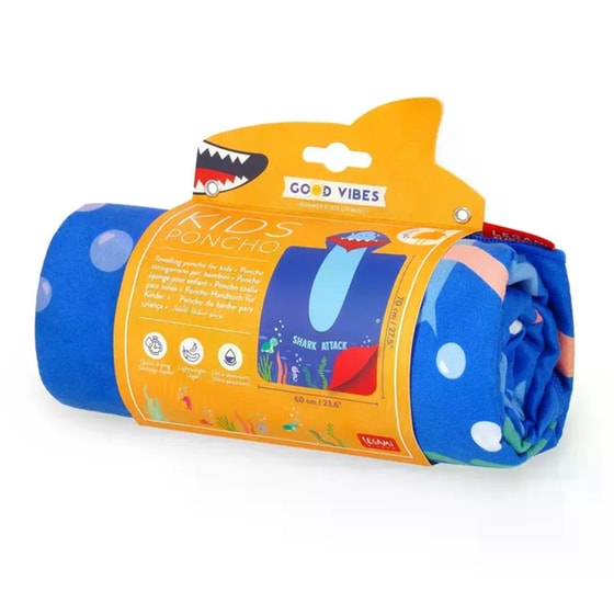 Παιδική Πετσέτα Θαλάσσης Legami Poncho Shark 92 x 60 cm image 4