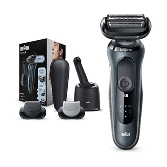Ξυριστική Μηχανή BRAUN SERIES 6 61-N7650cc Προσώπου, Σώματος Επαναφορτιζόμενη για Υγρό και Στεγνό Ξύρισμα Γκρι image 4