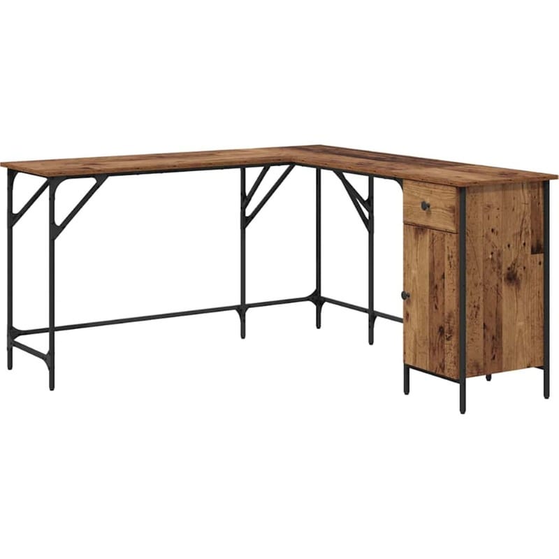 Γραφείο VidaXL από Επεξεργασμένο Ξύλο 141x141x75 cm - Παλιό Ξύλο
