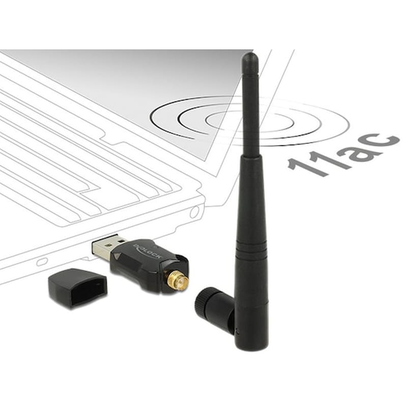 DELOCK Εσωτερική Κεραία Δικτύου Delock Usb2.0 3dbi 2,4and5 Ghz