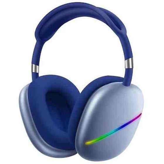 Akz Max10 Head-mounted Rgb Wireless Bluetooth Music Headset With Microphone, Supports Tf Card (blue) image 0