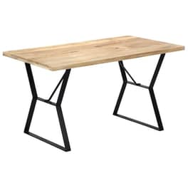 Τραπεζαρία Vidaxl από Μασίφ Ξύλο Μάνγκο 140x80x76 cm - Μαύρο/Φυσικό Χρώμα