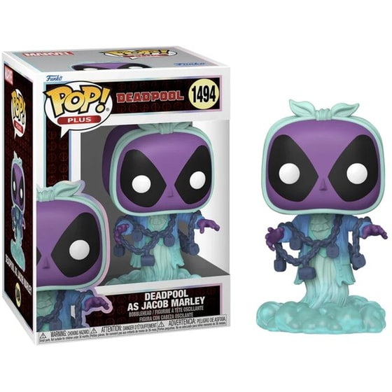 Funko Pop! Plus: Deadpool - Deadpool as Jacob Marley #1494 Bobble-Head Vinyl Figure image 0