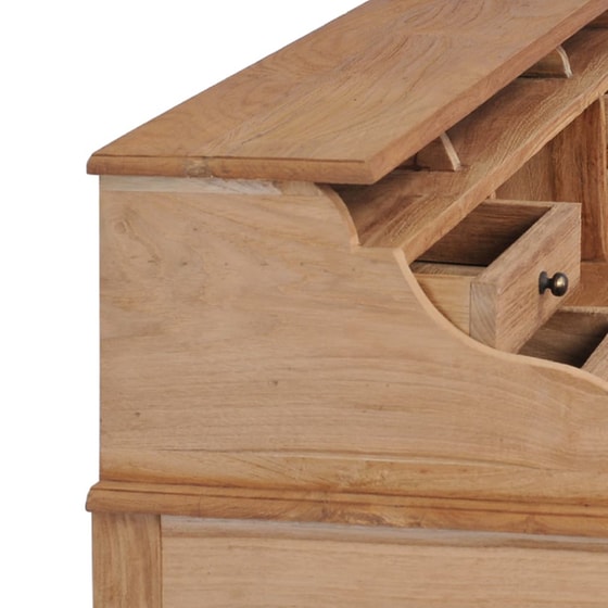 Γραφείο με Συρτάρια VidaXL από Μασίφ Ξύλο Teak 90x50cm - Φυσικό image 5
