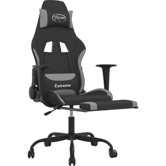 Καρέκλα Μασάζ Gaming VIDAXL Καρέκλα με Υποπόδιο από Ύφασμα - Μαύρη image 2