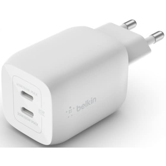 Φορτιστής Πρίζας Belkin Boost Charge Pro Dual USB-C GaN 65W - Λευκό image 4
