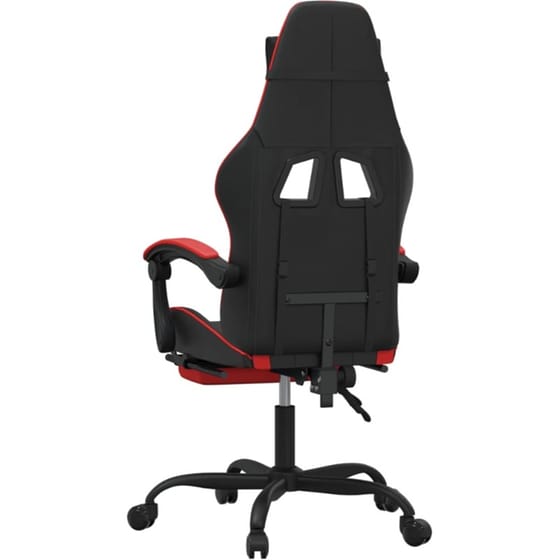 Καρέκλα Gaming VIDAXL 3143903 με Υποπόδιο από Τεχνητό Δέρμα - Μαύρο image 4