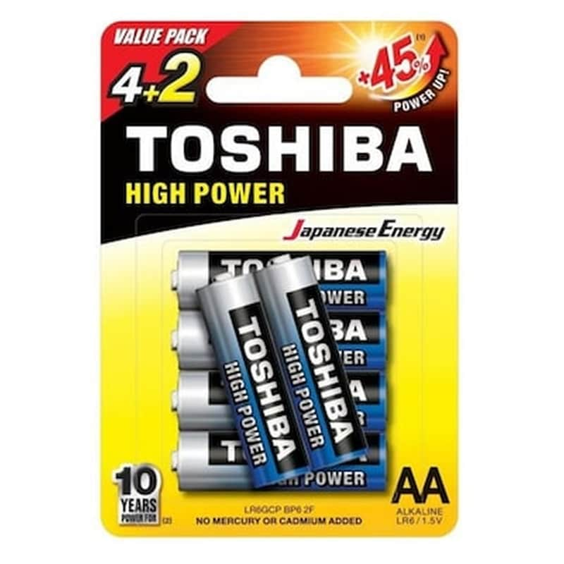 TOSHIBA Toshiba Αλκαλικές Μπαταρίες LR06 AA 1.5V 6τμχ