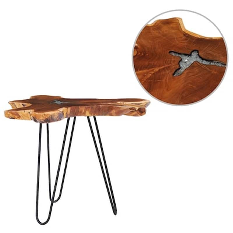 Τραπεζάκι Σαλονιού VidaXL από Μασίφ Ξύλο Teak 70x45cm - Καφέ