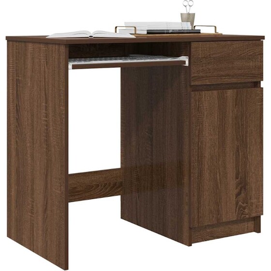 Γραφείο VidaXL από Επεξεργασμένο Ξύλο 86x49x76 cm - Καφέ Δρυς image 3