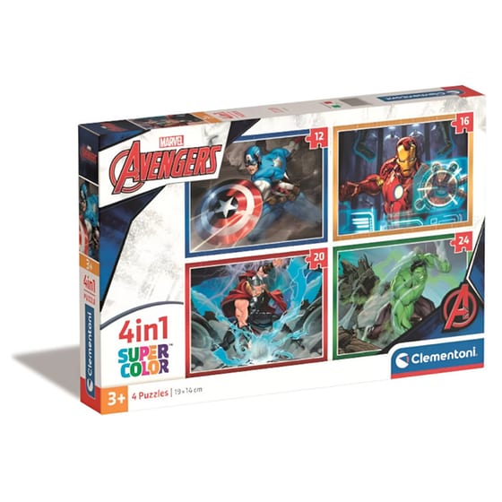Παιδικό Παζλ Clementoni 4 In 1 Supercolor Marvel Avengers (72 Κομμάτια) image 0