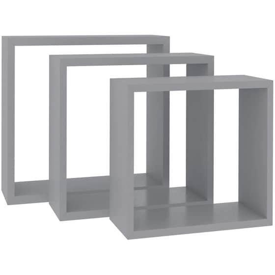 Ράφια Τοίχου VidaXL Κύβοι από MDF 24-30x10x24-30 cm 3 Τμχ - Γκρι image 2