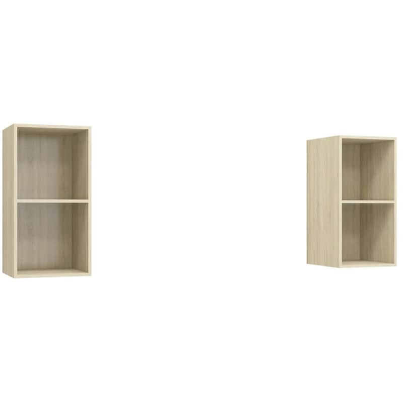 Έπιπλα Τηλεόρασης VidaXL Μοριοσανίδα Δρυς 2 Τμχ 37x37x72cm - Μπεζ VIDAXL