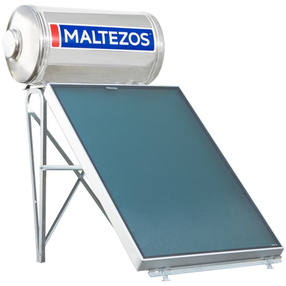 Ηλιακός Θερμοσίφωνας MALTEZOS Inox 125L/1.5τμ Τριπλής Ενέργειας Ταράτσας image 0