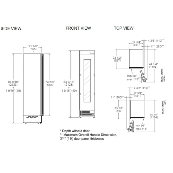 BERTAZZONI RWC45S5TPRS για 68 Μπουκάλια Λευκό Εντοιχιζόμενος Συντηρητής Κρασιών image 3