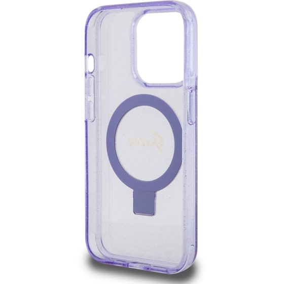 Guess Magsafe Ring Stand Glitter Hard Case Script Logo Θήκη Προστασίας Από Σιλικόνη – Iphone 15 Pro (διάφανη / Μωβ – Guhmp15lhrsgsu) image 5