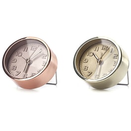 Αναλογικό Επιτραπέζιο Ρολόι Ξυπνητήρι Kikkerland Δ:5 cm - Χρυσό & Χάλκινο